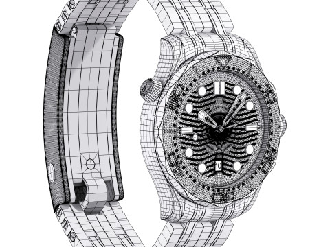 Omega Seamaster Diver 300M white Modello 3D