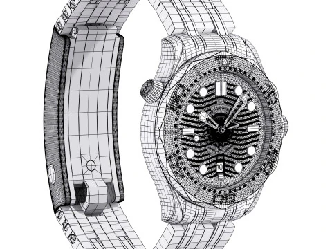Omega Seamaster Diver 300M white 3D Model