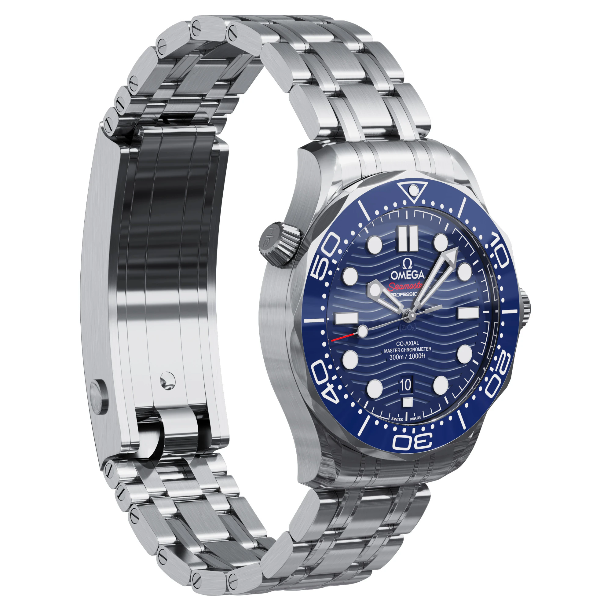 Omega Seamaster Diver 300M azul Modelo 3D .c4d .max .obj .3ds .fbx .stl .blend 