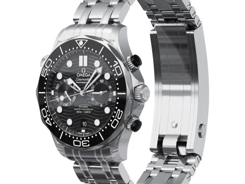 Omega Seamaster Penyelam 300M 44mm hitam Model 3D