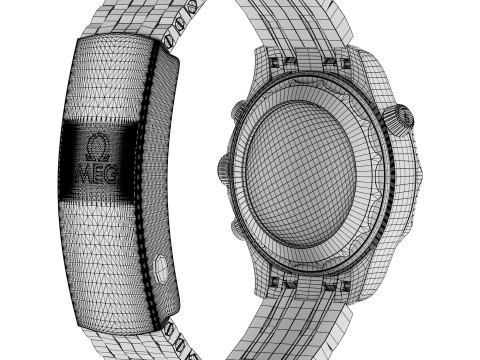 Omega Seamaster Penyelam 300M 44mm hitam Model 3D