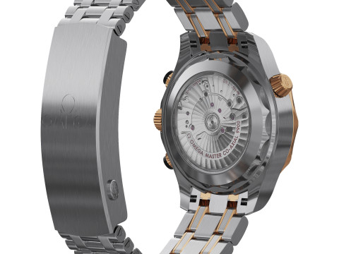 Omega Seamaster Diver 300M 44mm gold on steel 3D Model