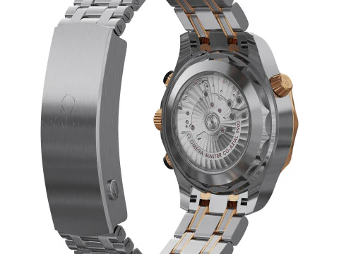 Omega Seamaster Diver 300M 44mm gold on steel 3D Model
