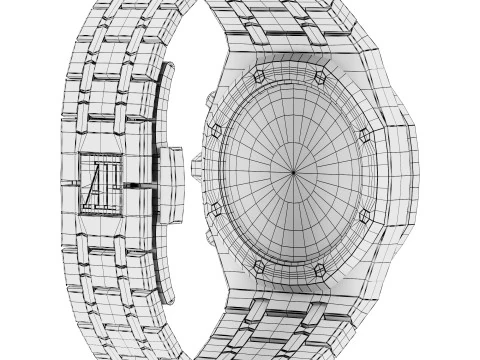 Cron&oacute;grafo autom&aacute;tico Audemars-Piguet Royal Oak dourado Modelo 3D