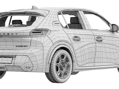 Peugeot E-208 GTI 2026 3D Model