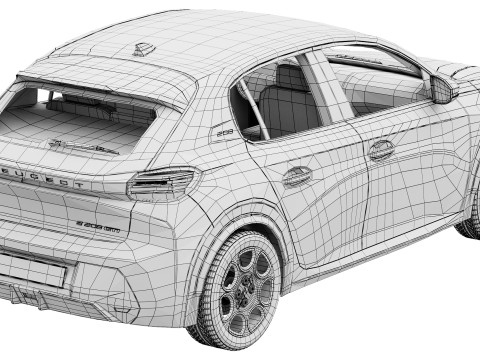 Peugeot E-208 GTI 2026 3D Model