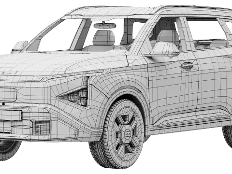 Kia Carens Clavis EV 2026 3D Model