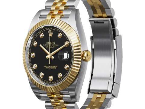 Rolex-Datejust 41 bright black dial 3D Модель