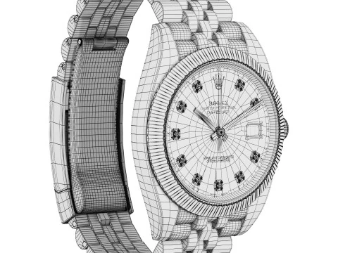 Rolex-Datejust 41 quadrante nero brillante Modello 3D