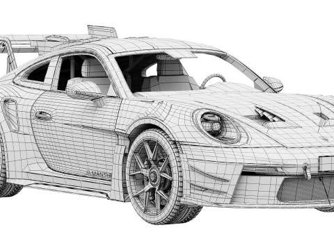 Porsche 911 GT3 RS 992 Kit Manthey 2025 Modèle 3D