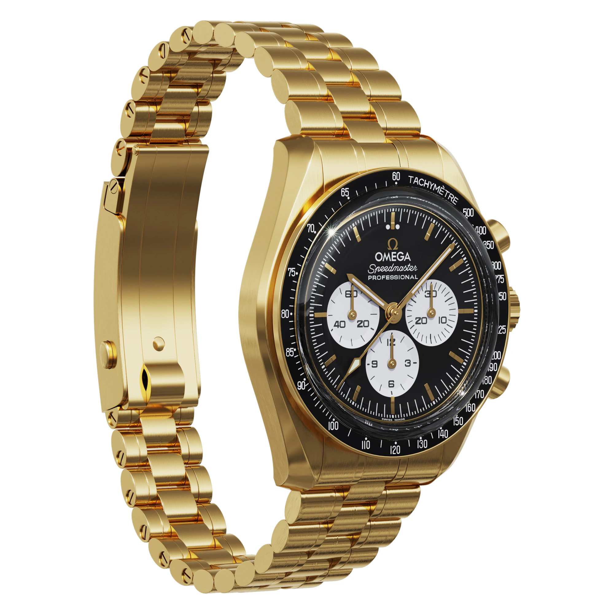 Omega Speedmaster Moonwatch Professional Moonshine 2026 3D Model .c4d .max .obj .3ds .fbx .stl .blend 