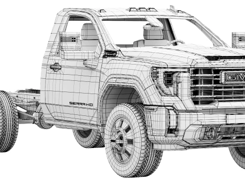 GMC Sierra 3500 HD Chassis Regular Cab SLE 2026 3D Model
