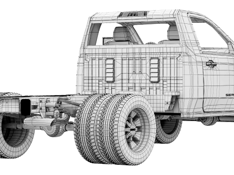 GMC Sierra 3500 HD Chassis Regular Cab SLE 2026 3D Model