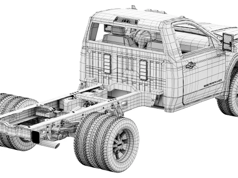 GMC Sierra 3500 HD Chassis Regular Cab SLE 2026 3D Model