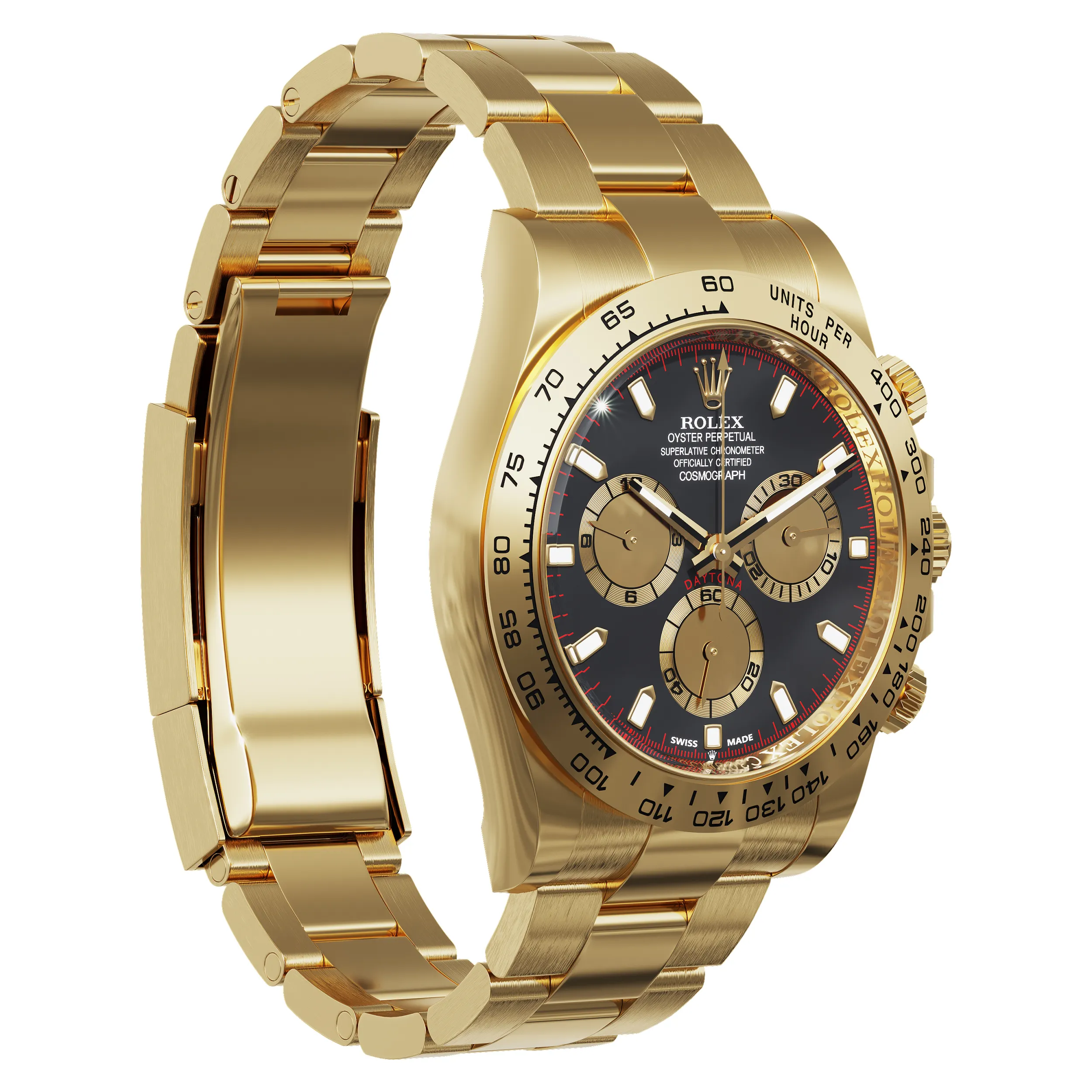 RolexCosmograph Daytona Gold 3D Model .c4d .max .obj .3ds .fbx .stl .blend 