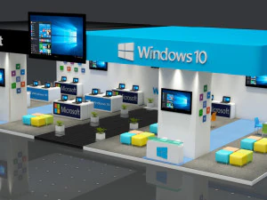 stand espositivo di microsoft windows 10 Modello 3D