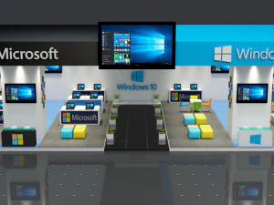microsoft windows 10 exhibition stand 3D Model