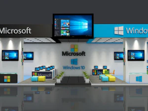 microsoft windows 10 exhibition stand 3D Model
