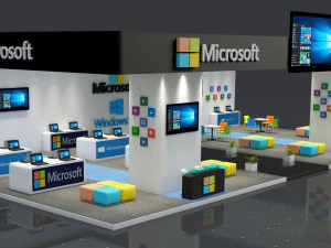microsoft windows 10 exhibition stand 3D Model