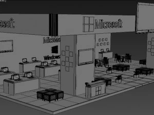 microsoft windows 10 exhibition stand 3D Model