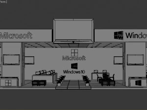 microsoft windows 10 exhibition stand 3D Model