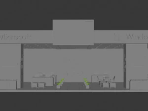 microsoft windows 10 exhibition stand 3D Model