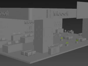 microsoft windows 10 exhibition stand 3D Model