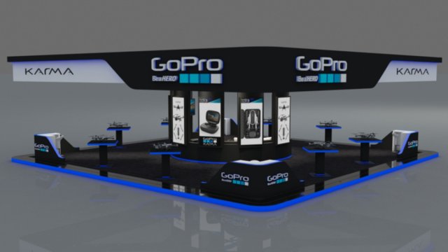 gopro karma drone exhibition stand Model 3D .c4d .max .obj .3ds .fbx .stl .blend 