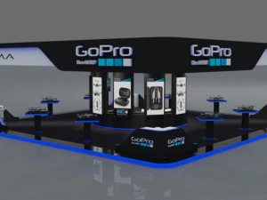 estande de exposi&ccedil;&atilde;o de drones gopro karma Modelo 3D