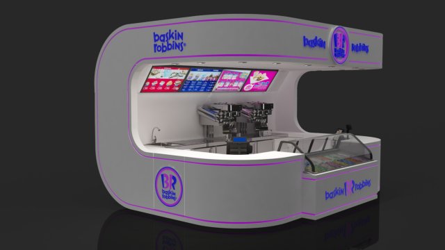 baskin robbins kiosk 3D Модель .c4d .max .obj .3ds .fbx .stl .blend 