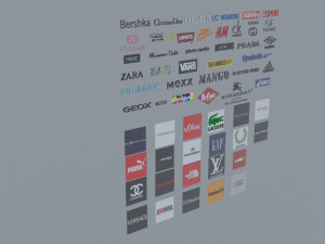 fashion brands logos package 3D Model