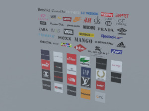 fashion brands logos package 3D Model
