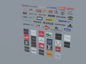 fashion brands logos package 3D Model