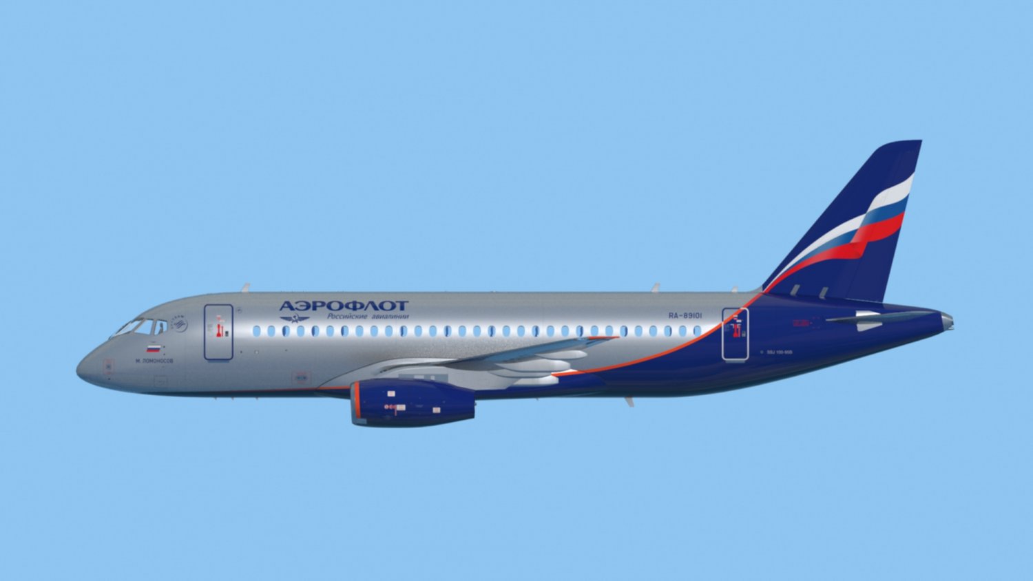 sukhoi superjet 100 3D Модель in Коммерческий 3DExport