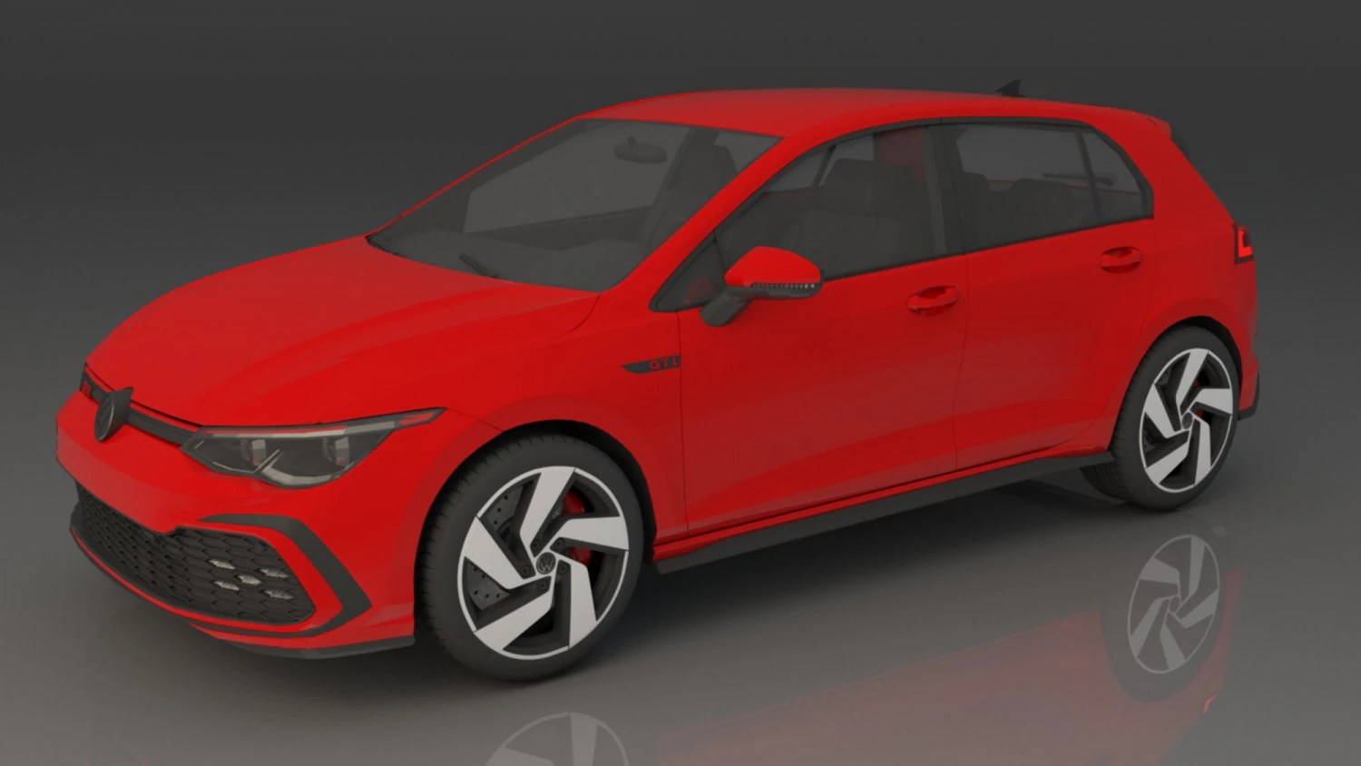 volkswagen golf gti 2021 3D Model .c4d .max .obj .3ds .fbx .stl .blend 