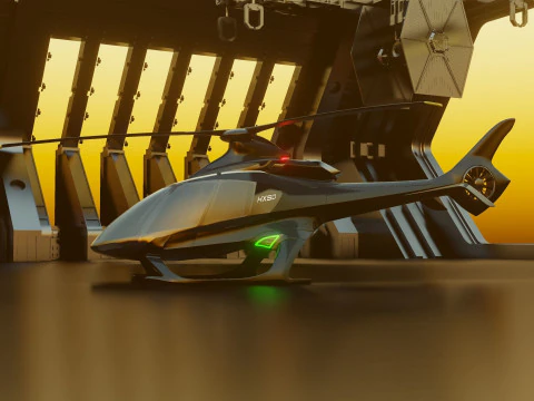 HILL HX50 CONCEPT HELICOPTER 3D Model