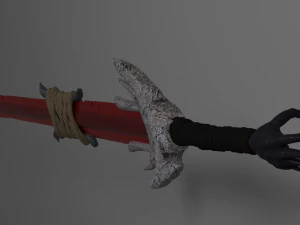 spada rossa Modello 3D