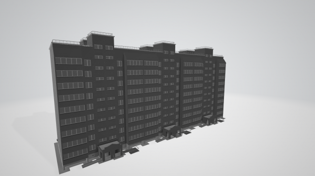 9 storey house 3D Model .c4d .max .obj .3ds .fbx .stl .blend 