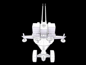 anti aircraft twin pg99 type 90 35mm 3D Model