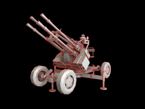 zpu-4 antia&eacute;reo qu&aacute;druplo Modelo 3D