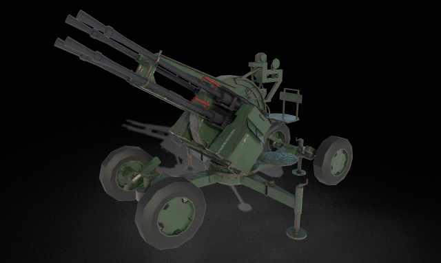 zpu-4 anti-aircraft quadruple 3D 모델 .c4d .max .obj .3ds .fbx .stl .blend 