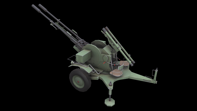 zu-23-2 pilica rocket-artillery set anti-aircraft 3D Model .c4d .max .obj .3ds .fbx .stl .blend 