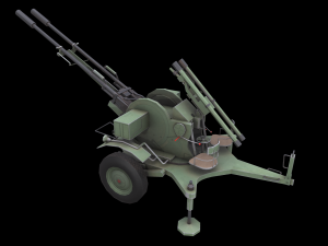 zu-23-2 pilica rocket-artillery set anti-aircraft 3D Model