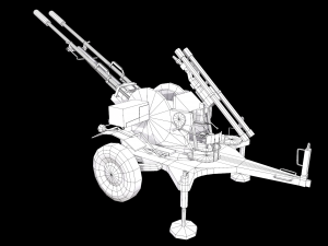 zu-23-2 pilica rocket-artillery set anti-aircraft 3D Model