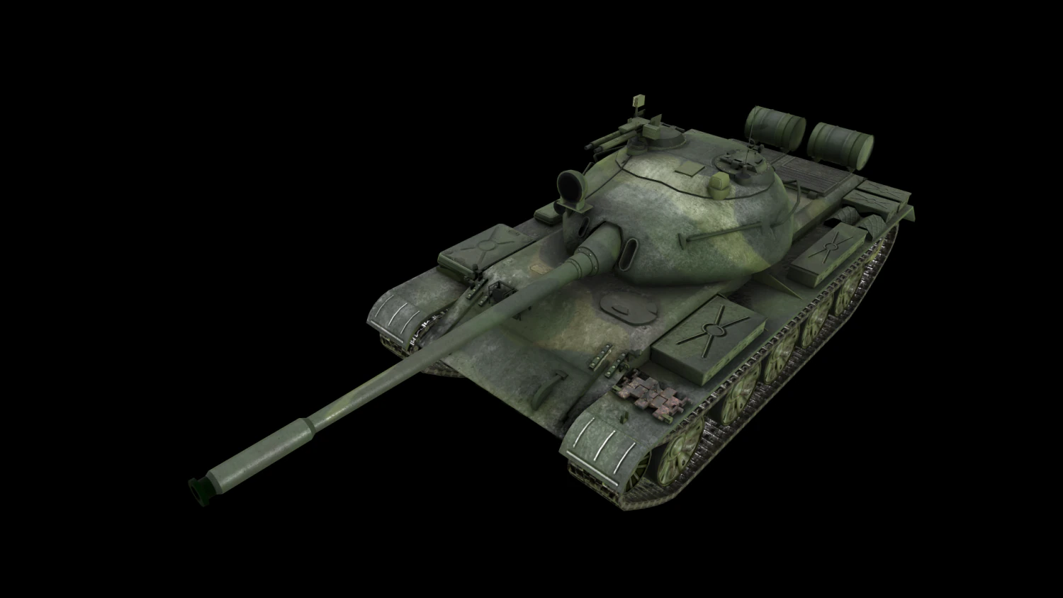 tank t55 main battle tanks low-poly 3D Model .c4d .max .obj .3ds .fbx .stl .blend