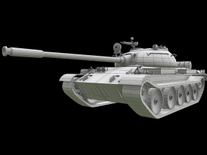 tank t55 main battle tanks low-poly Modelo 3D