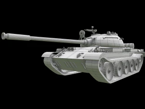 tank t55 main battle tanks low-poly 3D Model