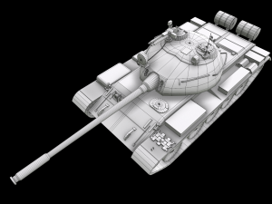 tank t55 main battle tanks low-poly Modelo 3D