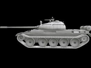 tank t55 main battle tanks low-poly Modelo 3D