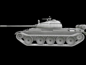 tank t55 main battle tanks low-poly 3D Model